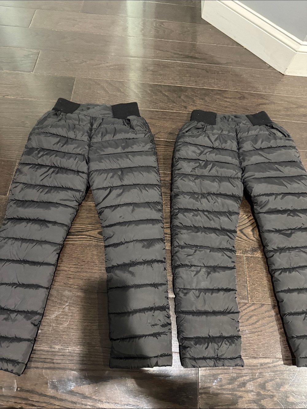 Kids Black Quilted Puffer Pants with Elastic Waist snow pants $15 each one